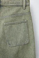 LONG BERMUDA EN DENIM EFFET DÉLAVÉ