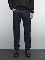 Lightweight slim fit denim trousers