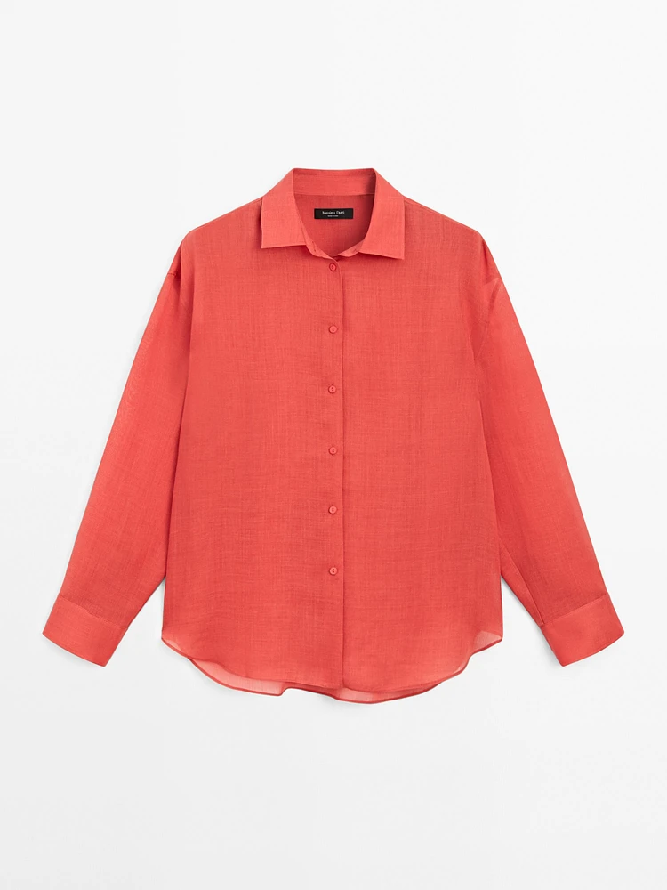 Flowing ramie blend shirt