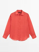 Flowing ramie blend shirt
