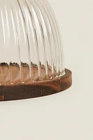 BOROSILICATE WOODEN CAKE DISH