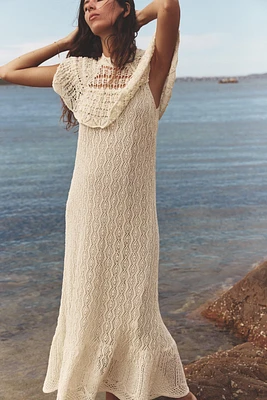 ROBE LONGUE EN MAILLE POINTELLE