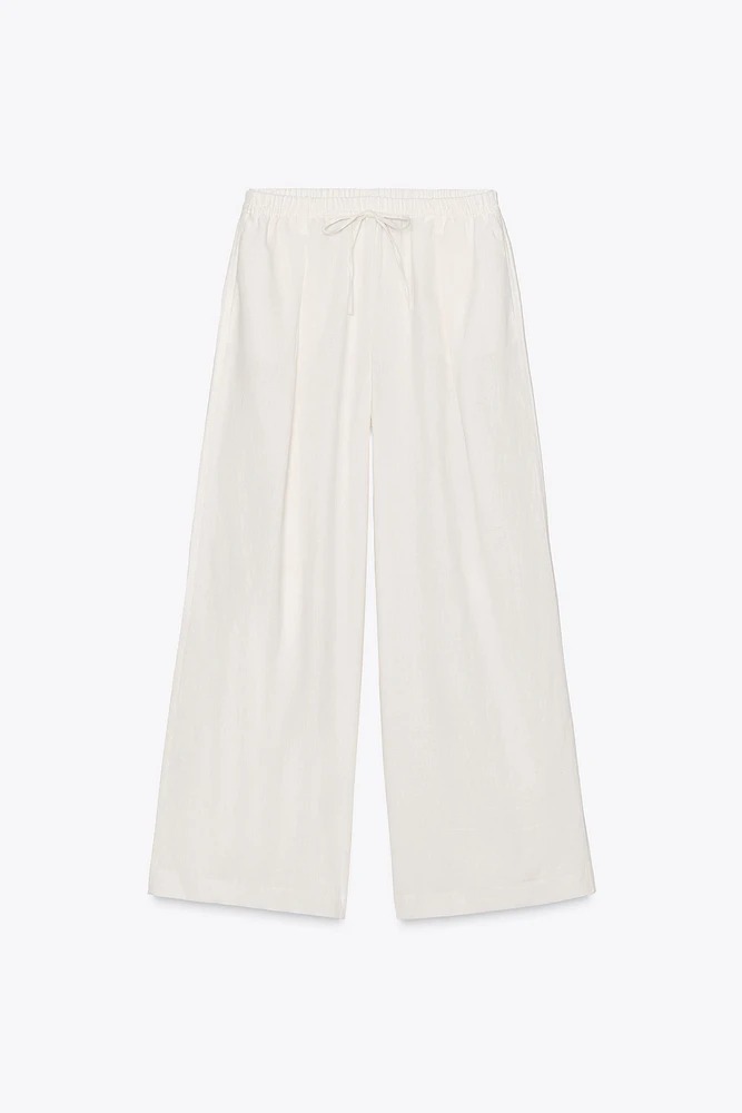PANTALON PALAZZO EN LIN