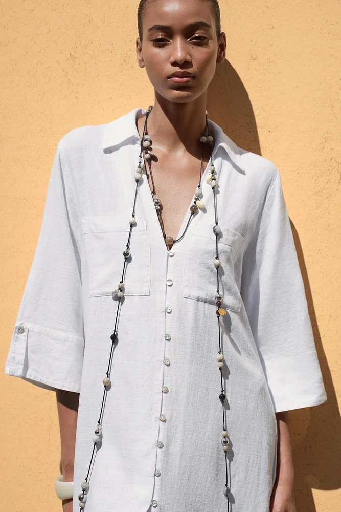 ROBE CHEMISE EN LIN