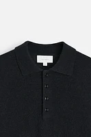 COTTON - WOOL BLEND KNIT POLO