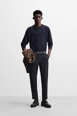 TEXTURED STRETCH PANTS