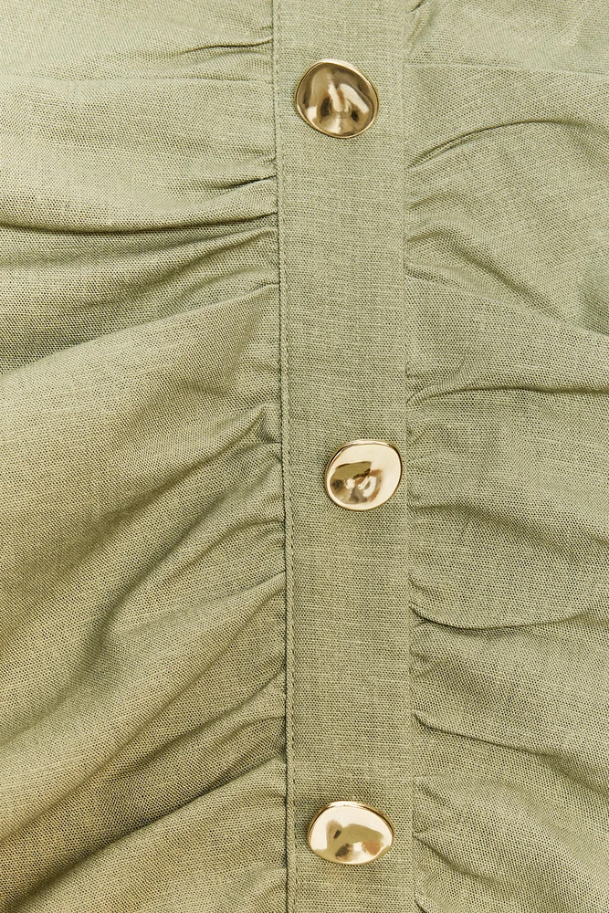 JUPE-CULOTTE À PLIS EN LIN