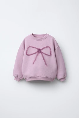 BOW TULLE SWEATSHIRT