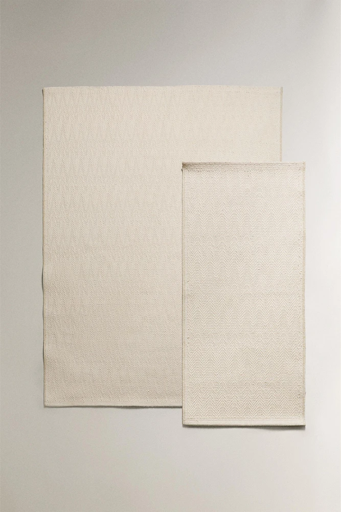 RAISED DESIGN COTTON AREA RUG