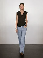 Top en maille fine 100 % lin