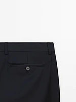 Plain wool suit pants