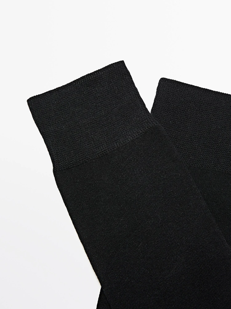 Mercerised cotton blend long socks