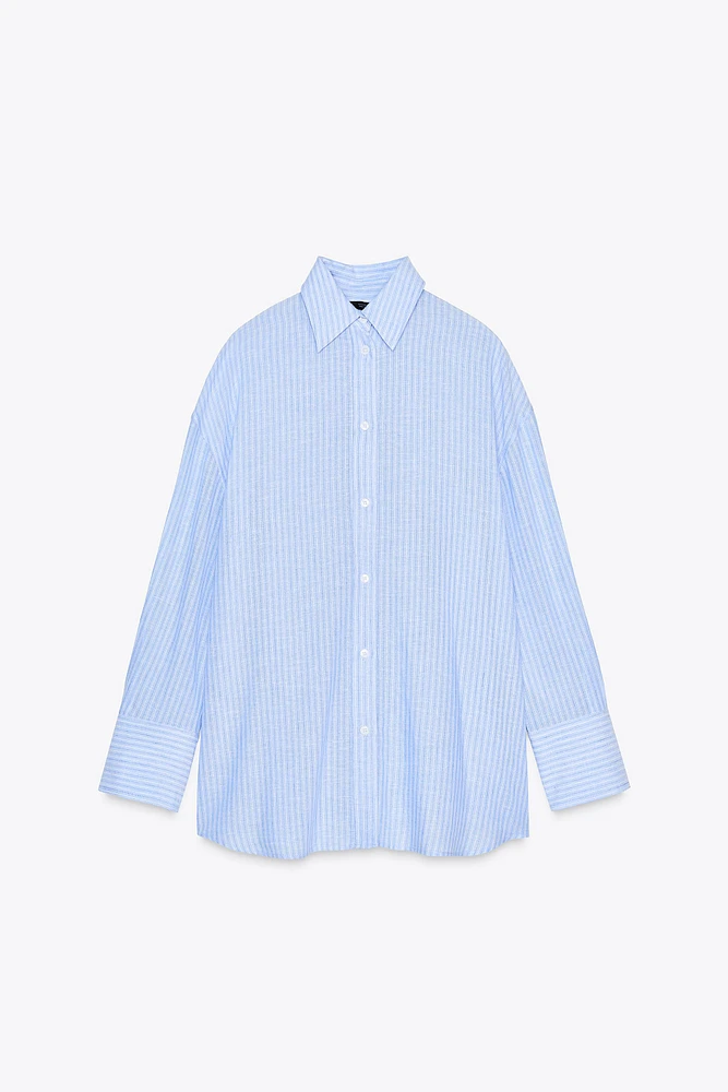 CHEMISE OVERSIZE RAYURES OUVERTURES NŒUDS DOS