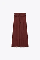 WIDE ELASTIC WAISTBAND MIDI SKIRT