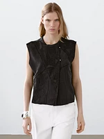 Veste sans manches brodée