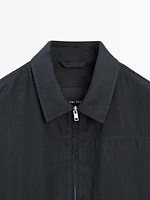 100% linen zip-up jacket