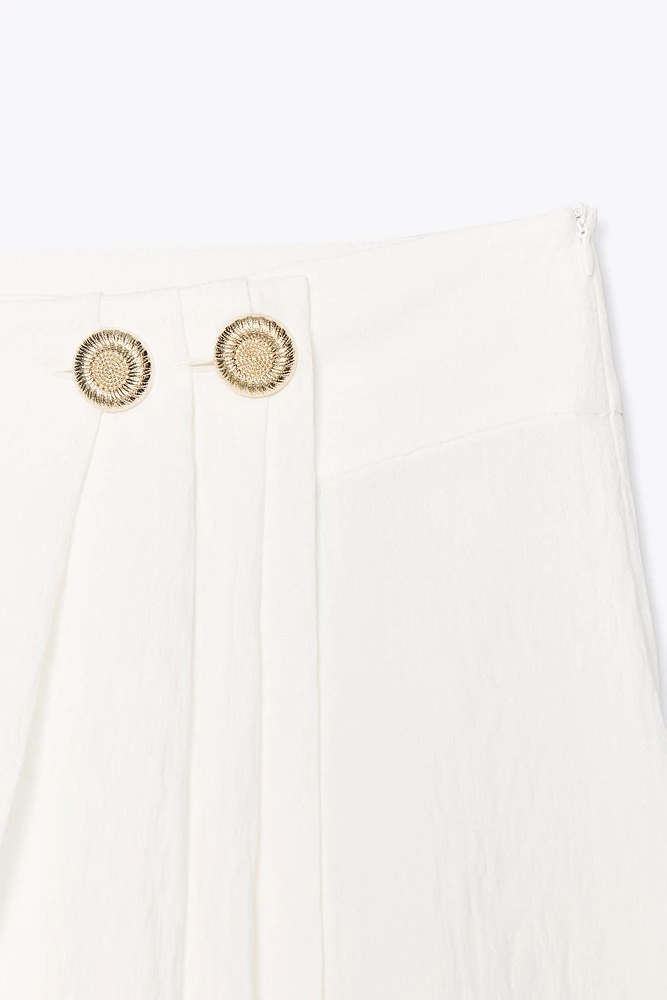 JUPE-CULOTTE CROISÉE À PINCES