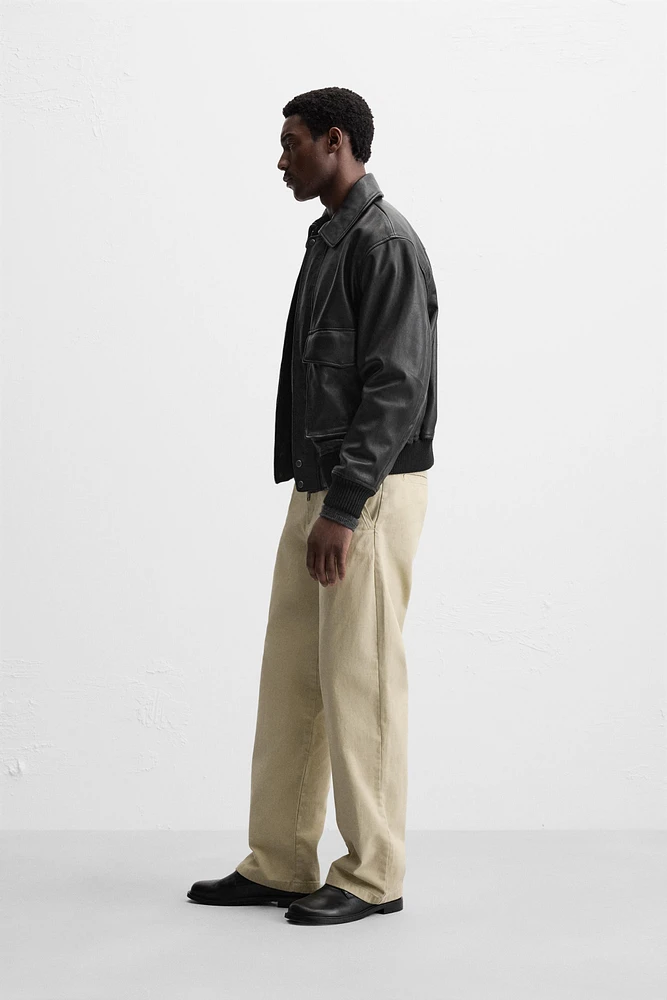 POCKET LEATHER JACKET