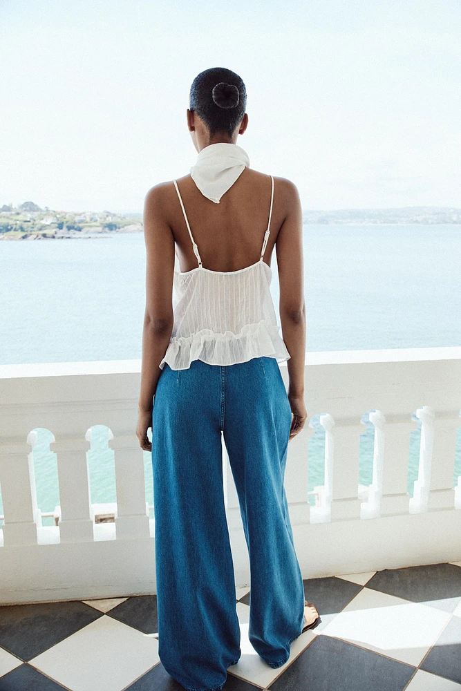 TOP LACETS CONTRASTE