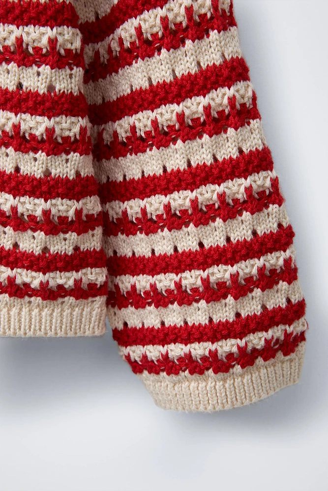 STRIPED CHUNKY KNIT SWEATER