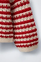 STRIPED CHUNKY KNIT SWEATER