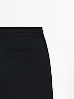 Regular fit technical fabric trousers