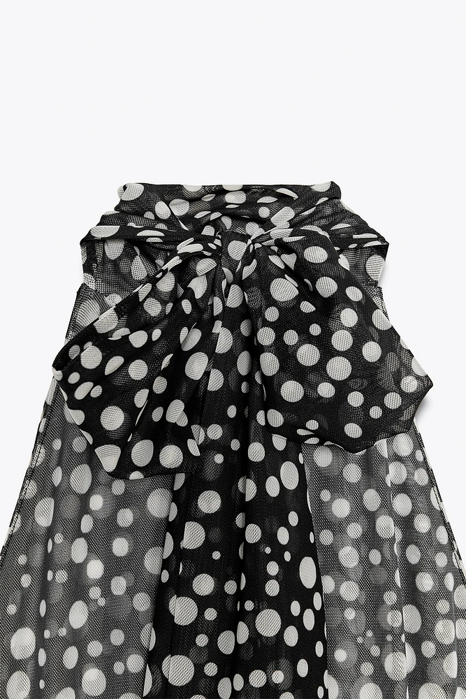 POLKA DOT HALTER DRESS