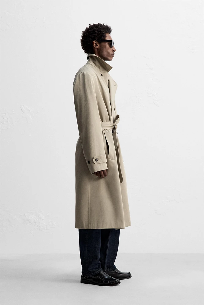 MANTECO WATER REPELLENT LONG TRENCH COAT