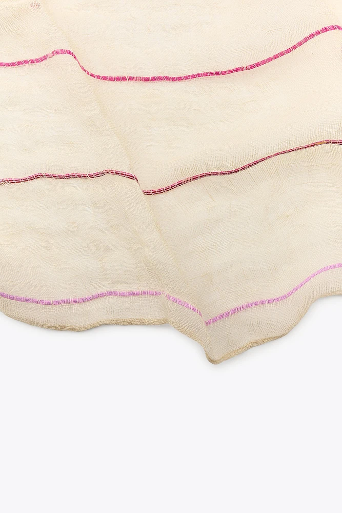 STRIPED LINEN SCARF