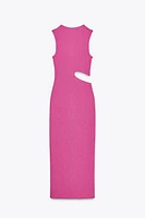 LONG TEXTURED CUT OUT DRESS