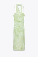 TULLE MIDI DRESS WITH SCARF