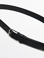 Ceinture en cuir nappa avec surpiqûre