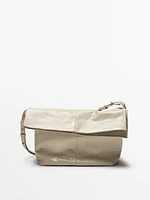 Sac flap craquelé en cuir nappa