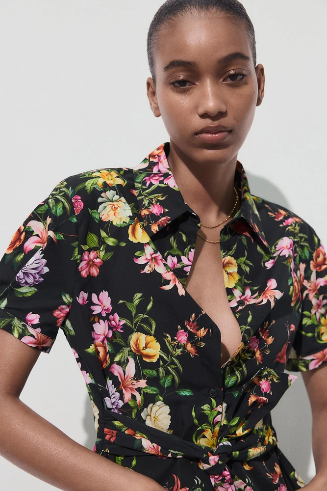 TOP EN POPELINE À IMPRIMÉ FLORAL