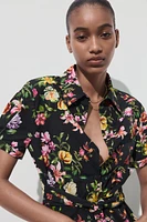 TOP EN POPELINE À IMPRIMÉ FLORAL