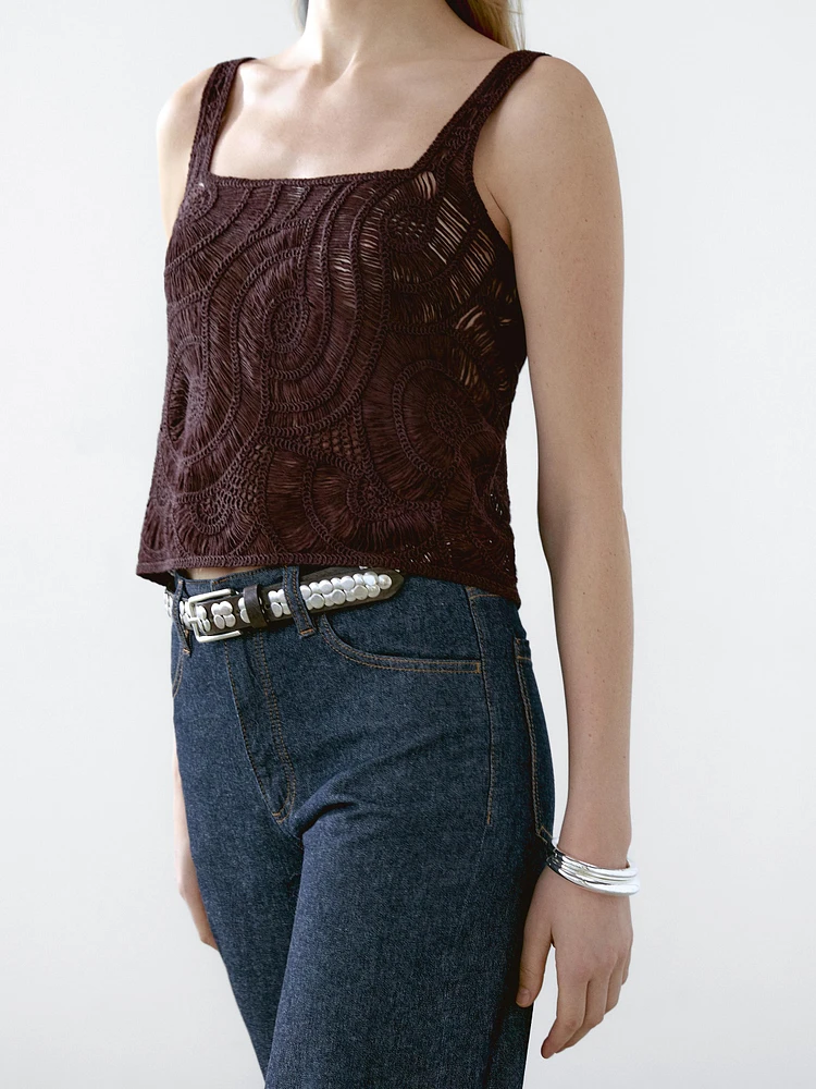 Top en maille crochetée