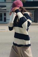 STRIPED POLO NECK SHIRT