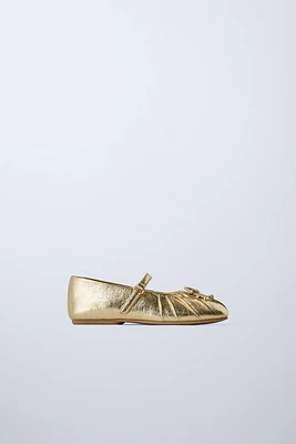 METALLIC BALLET FLATS