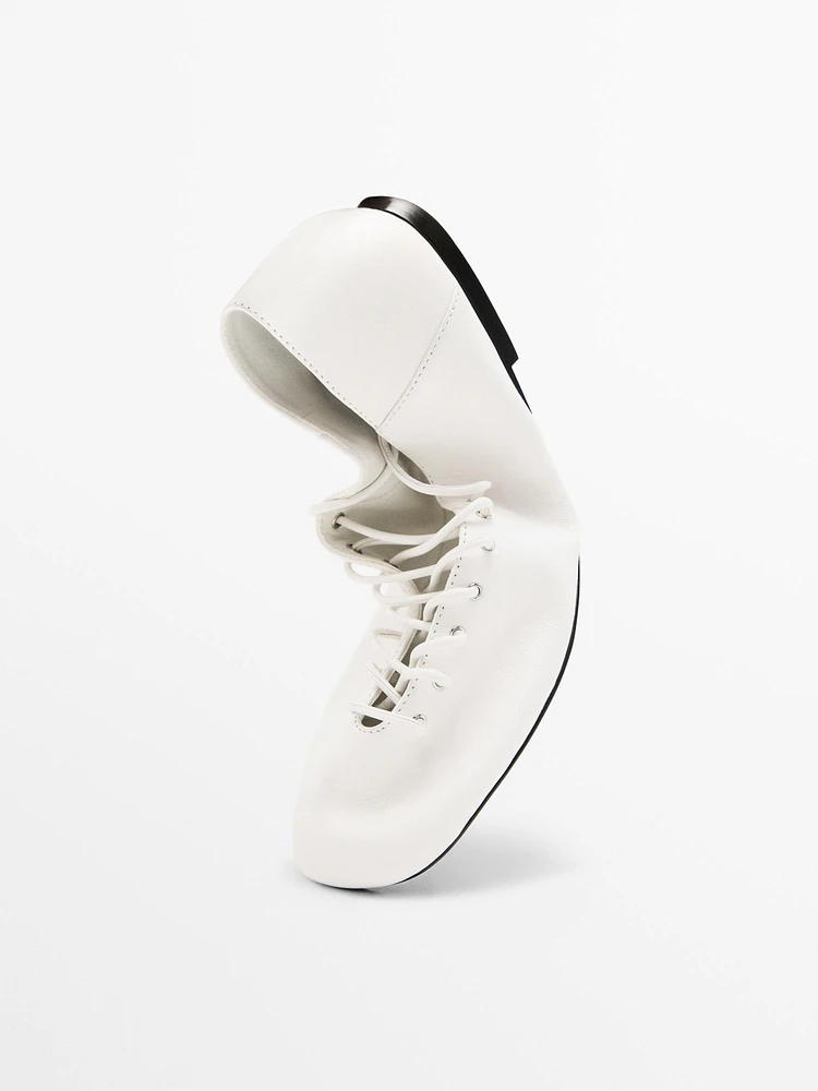 Lace-up ballet flats