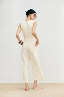 COMBINAISON LONGUE STYLE GILET AVEC LIN