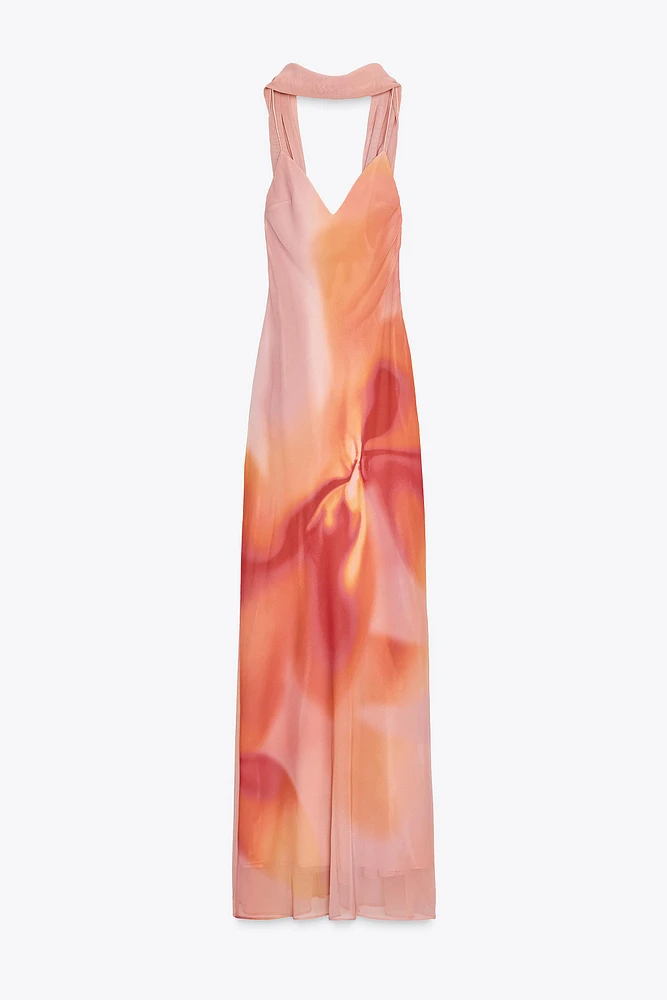 ROBE LONGUE IMPRIMÉE FOULARD