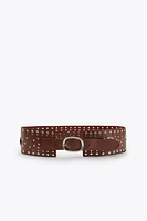 LEATHER BELT WITH FLORAL DETAIL