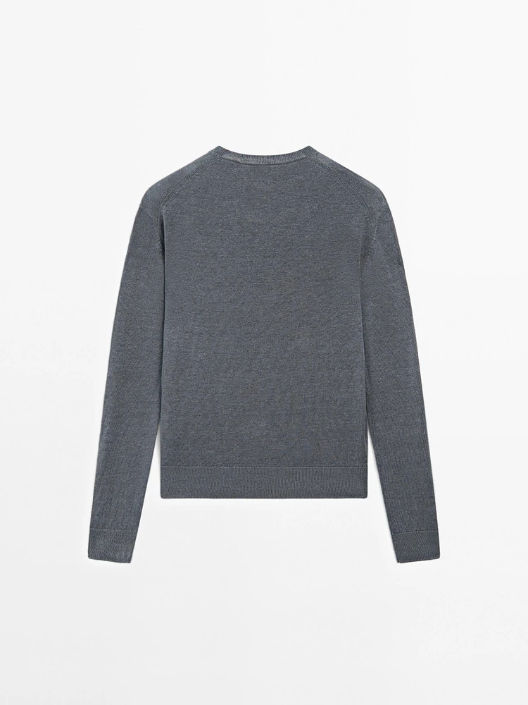 100% linen fine knit sweater