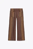 PANTALON RAYÉ 100 % LIN ZW COLLECTION