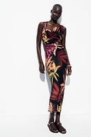 APPLIQUÉ PRINT MIDI DRESS