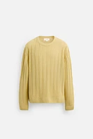 100% LINEN RIBBED SWEATER