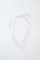 HEART ORGANZA CORD NECKLACE