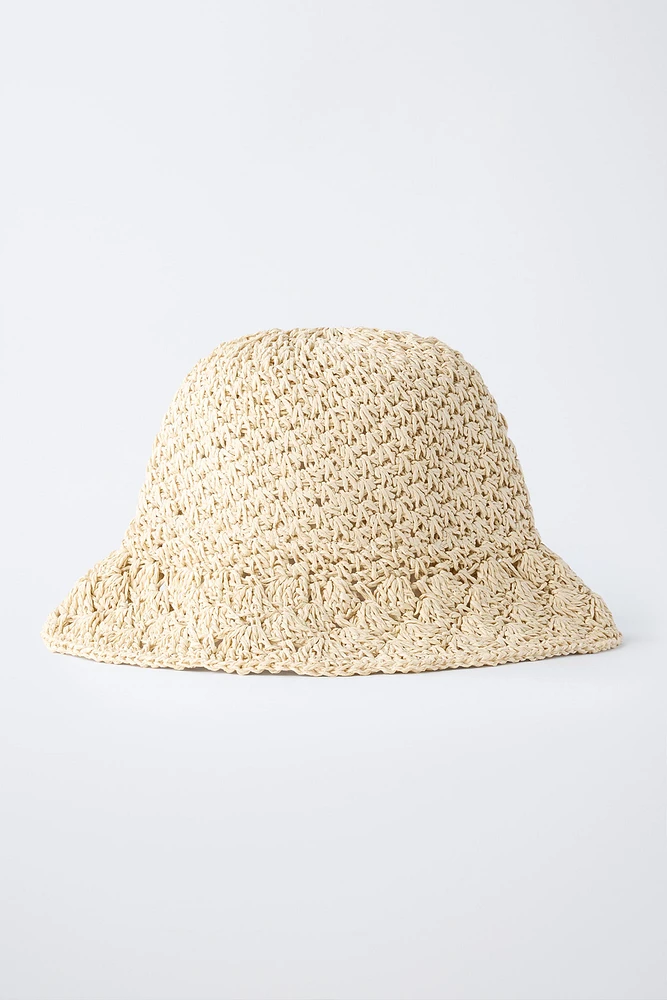 RAFFIA EFFECT HAT