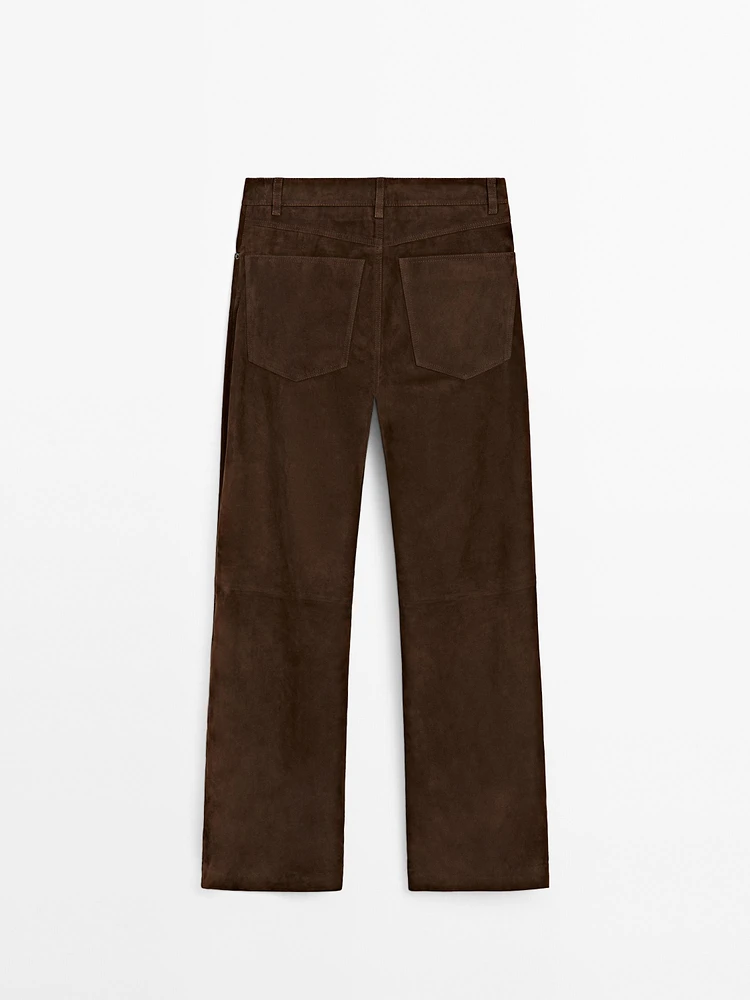 Pantalon en cuir finition daim
