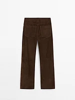 Pantalon en cuir finition daim